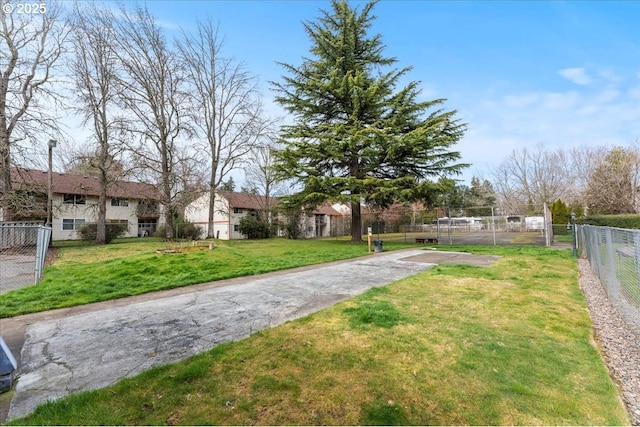 view of yard featuring fence