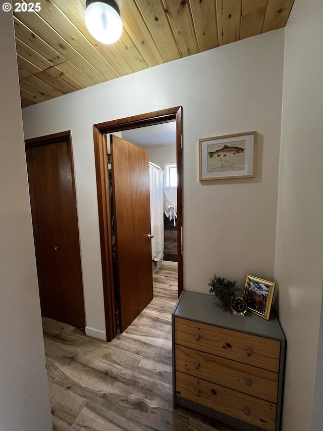 475 Burnham Ave, Maupin, OR 97037 - hall with wood finished floors and wooden ceiling