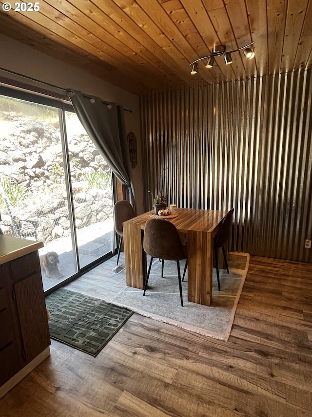 475 Burnham Ave, Maupin, OR 97037 - dining space featuring wood finished floors and wood ceiling