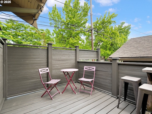 view of wooden deck