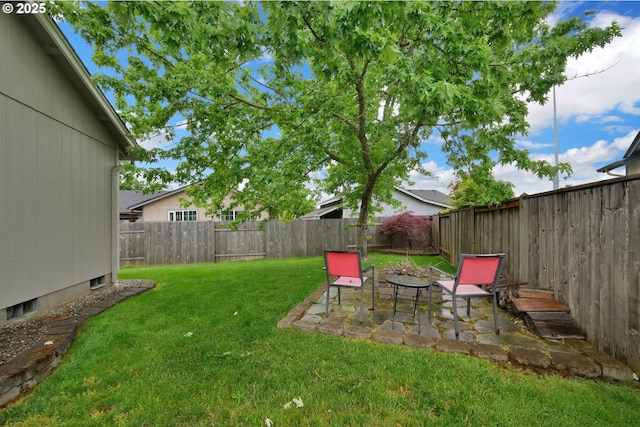 view of yard featuring a patio area