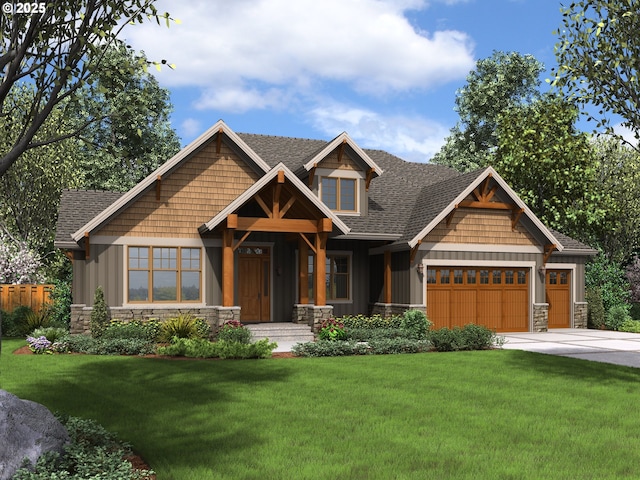 3340 SW Redmond Hill Rd, Mcminnville, OR 97128 - craftsman-style home featuring stone siding, an attached garage, concrete driveway, and roof with shingles
