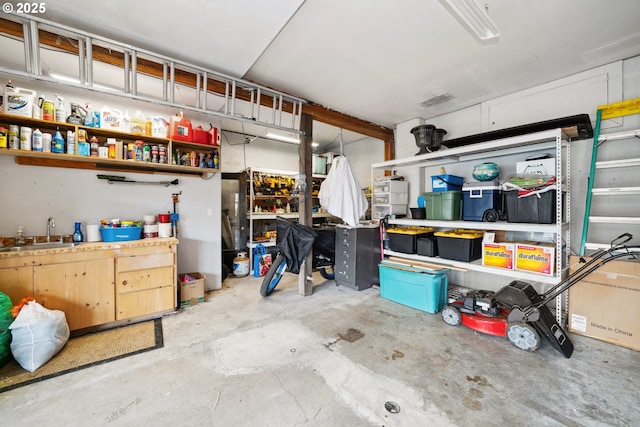 garage featuring sink