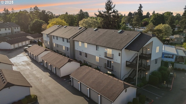 5264 NE 121st Ave Unit K67, Vancouver, WA 98682 - aerial view at dusk of a residential view and view of wooded area