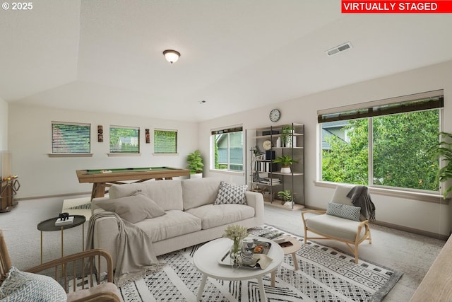17544 SW Keystone Ct, Beaverton, OR 97007 - living area with carpet floors, pool table, and baseboards