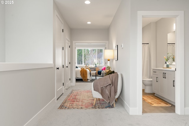 2901 NW 114th Ter, Portland, OR 97229 - corridor featuring carpet floors, baseboards, and recessed lighting