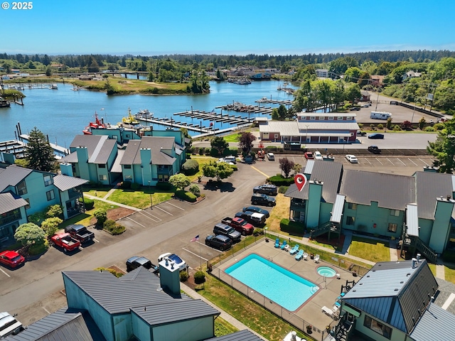 346 NE Skipanon Dr Unit 46, Warrenton, OR 97146 - drone / aerial view of a nearby body of water and a pool