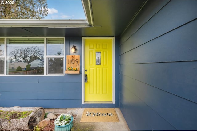 view of doorway to property