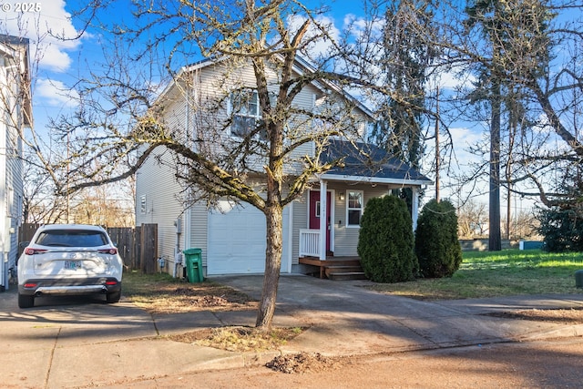 view of front of home with a garage