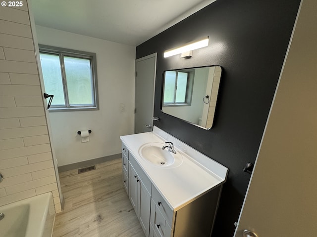 2420 Margery St, West Linn, OR 97068 - full bath with vanity, wood finished floors, and baseboards