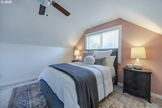 397 S 32nd St, Springfield, OR 97478 - carpeted bedroom with lofted ceiling, ceiling fan, and baseboards