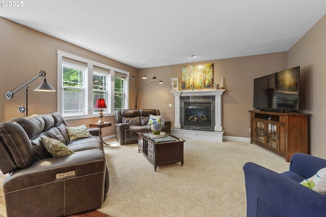 12919 NE 37th Ct, Vancouver, WA 98686 - living area featuring a tiled fireplace and carpet