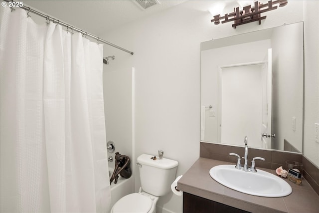 4891 NW Blandy Ter, Portland, OR 97229 - bathroom featuring toilet, vanity, and shower / bathtub combination with curtain