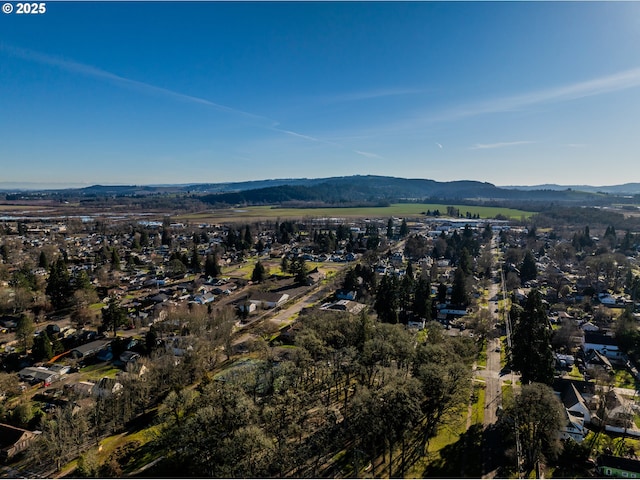 bird's eye view with a mountain view