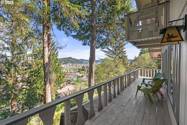balcony with a mountain view