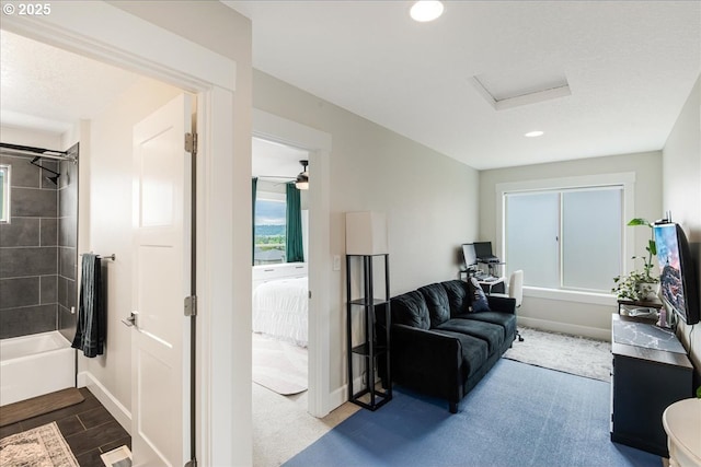 3779 SW Mckinley St, Gresham, OR 97080 - living area with attic access, baseboards, and recessed lighting