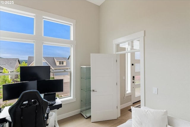 3779 SW Mckinley St, Gresham, OR 97080 - office space featuring healthy amount of natural light, light wood-style flooring, baseboards, and a high ceiling