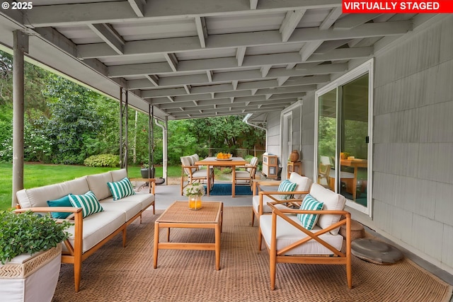 view of patio featuring outdoor lounge area