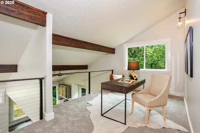 33500 E Bell Rd, Corbett, OR 97019 - office featuring carpet floors, ceiling fan, and a textured ceiling