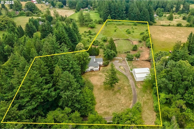 33500 E Bell Rd, Corbett, OR 97019 - aerial view of sparsely populated area featuring property parcel outlined