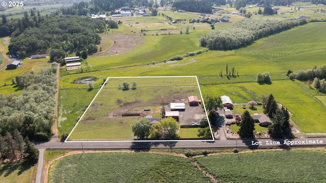 31501 Stoltz Hill Rd, Lebanon, OR 97355 - aerial view of sparsely populated area with property parcel outlined and agricultural land
