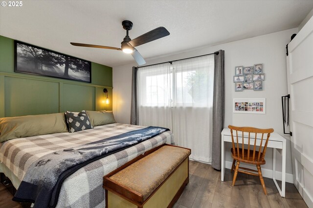 7353 SE Thiessen Rd, Milwaukie, OR 97267 - bedroom with wood finished floors and ceiling fan