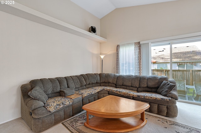 1545 NE Gertz Rd, Portland, OR 97211 - carpeted living room with vaulted ceiling
