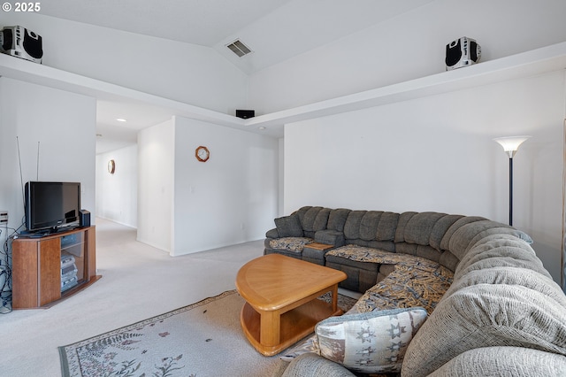 1545 NE Gertz Rd, Portland, OR 97211 - living room with carpet flooring and vaulted ceiling