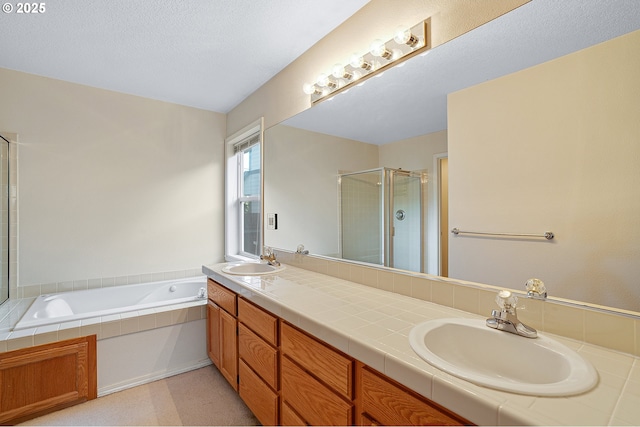 1545 NE Gertz Rd, Portland, OR 97211 - full bathroom featuring a shower stall, double vanity, and a bath