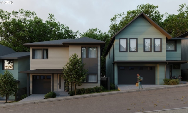 view of front facade with a garage