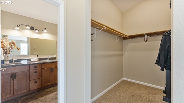 87951 Blazer Ln, Bandon, OR 97411 - walk in closet featuring a sink and dark carpet