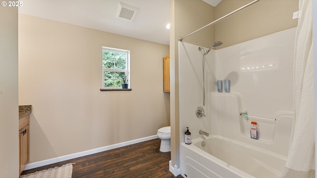 87951 Blazer Ln, Bandon, OR 97411 - full bathroom with wood finished floors, shower / bathtub combination with curtain, and vanity