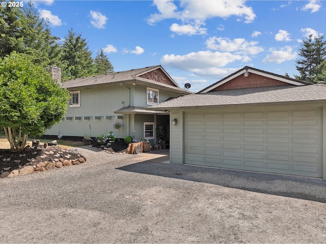 view of front of property featuring a garage