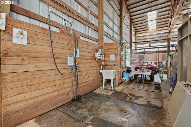 view of stable featuring sink