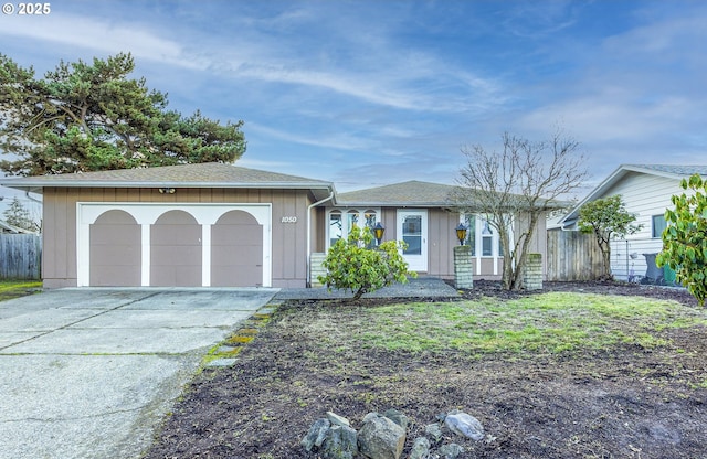 ranch-style house with a garage