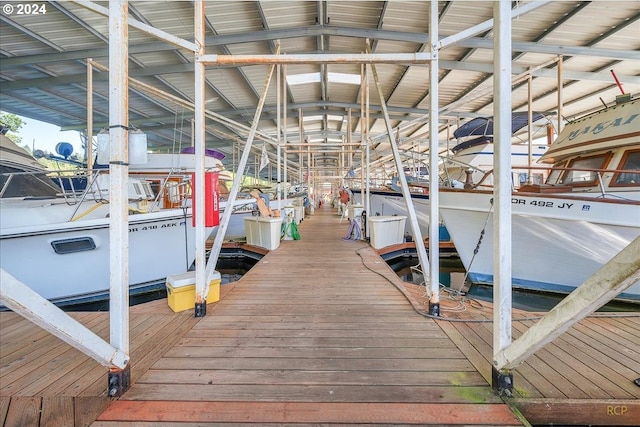 dock featuring boat lift