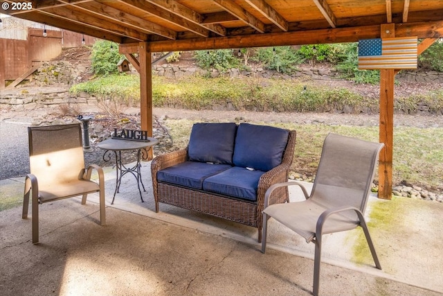 view of patio with an outdoor living space