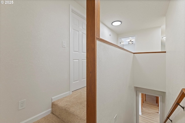921 SE 168th Ave, Portland, OR 97233 - stairway featuring carpet flooring and a textured wall