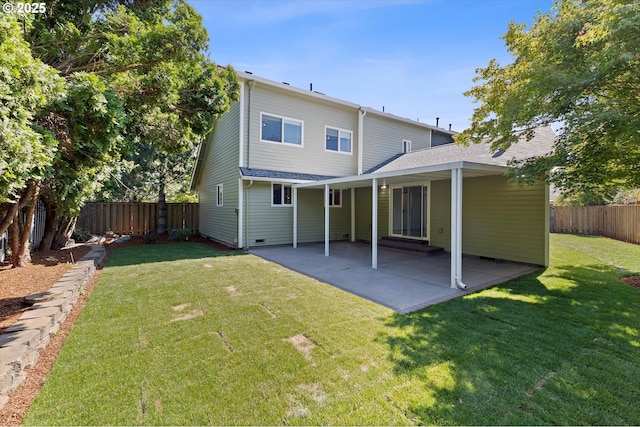 921 SE 168th Ave, Portland, OR 97233 - rear view of property with a fenced backyard, a patio, and roof with shingles