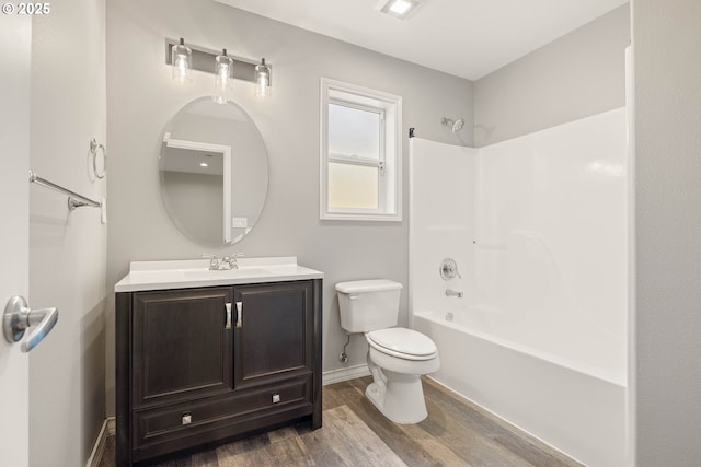 10695 SW Meier Dr, Tualatin, OR 97062 - full bath featuring vanity, wood finished floors, and bathtub / shower combination