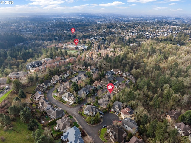 aerial view with a residential view