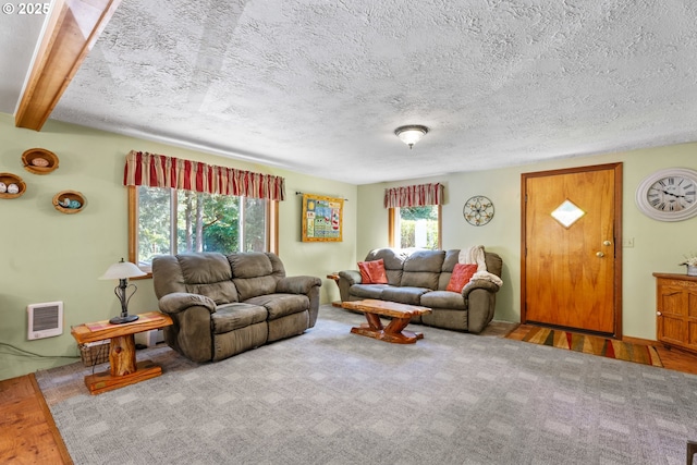 25465 S Beavercreek Rd, Beavercreek, OR 97004 - living area featuring a textured ceiling and heating unit