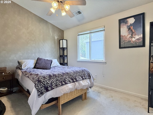 2942 NW Watkins Ct, Camas, WA 98607 - carpeted bedroom with vaulted ceiling and a ceiling fan