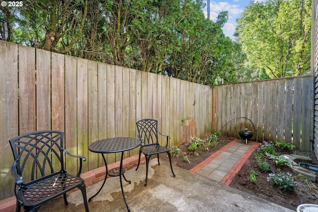 view of patio with a fenced backyard