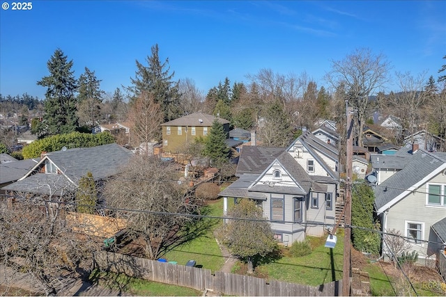 bird's eye view featuring a residential view