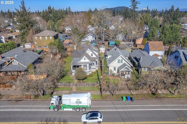 aerial view with a residential view