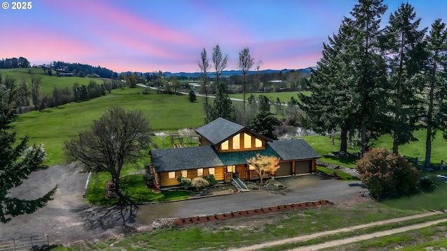 95787 Territorial Hwy, Monroe, OR 97456 - aerial view at dusk of a rural view