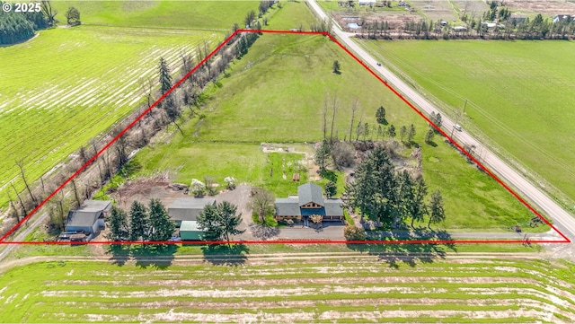 95787 Territorial Hwy, Monroe, OR 97456 - overview of rural landscape with property parcel outlined