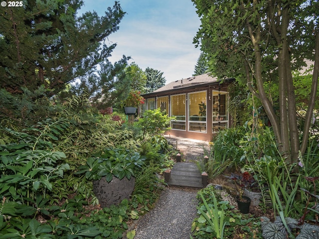 17758 SE Washington St, Portland, OR 97233 - view of yard featuring a sunroom