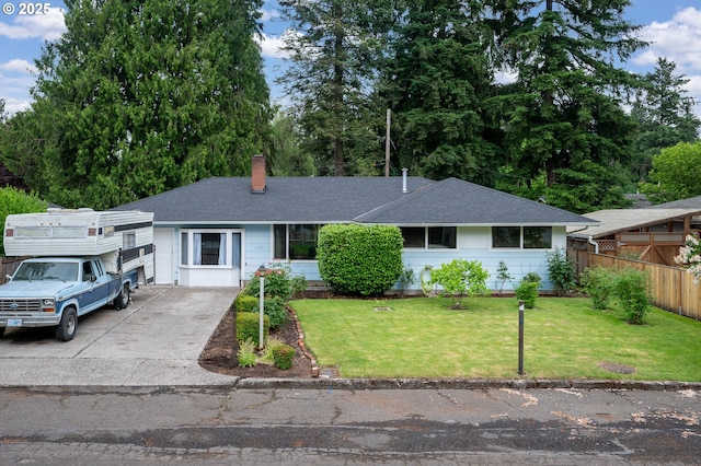 11102 SE 51st Ave, Milwaukie, OR 97222 - view of front facade featuring a shingled roof, concrete driveway, and a chimney